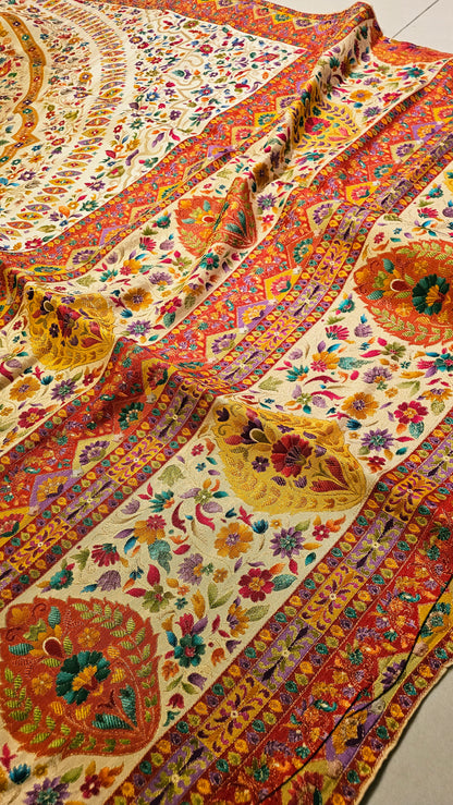 Meenakari shawl: silk