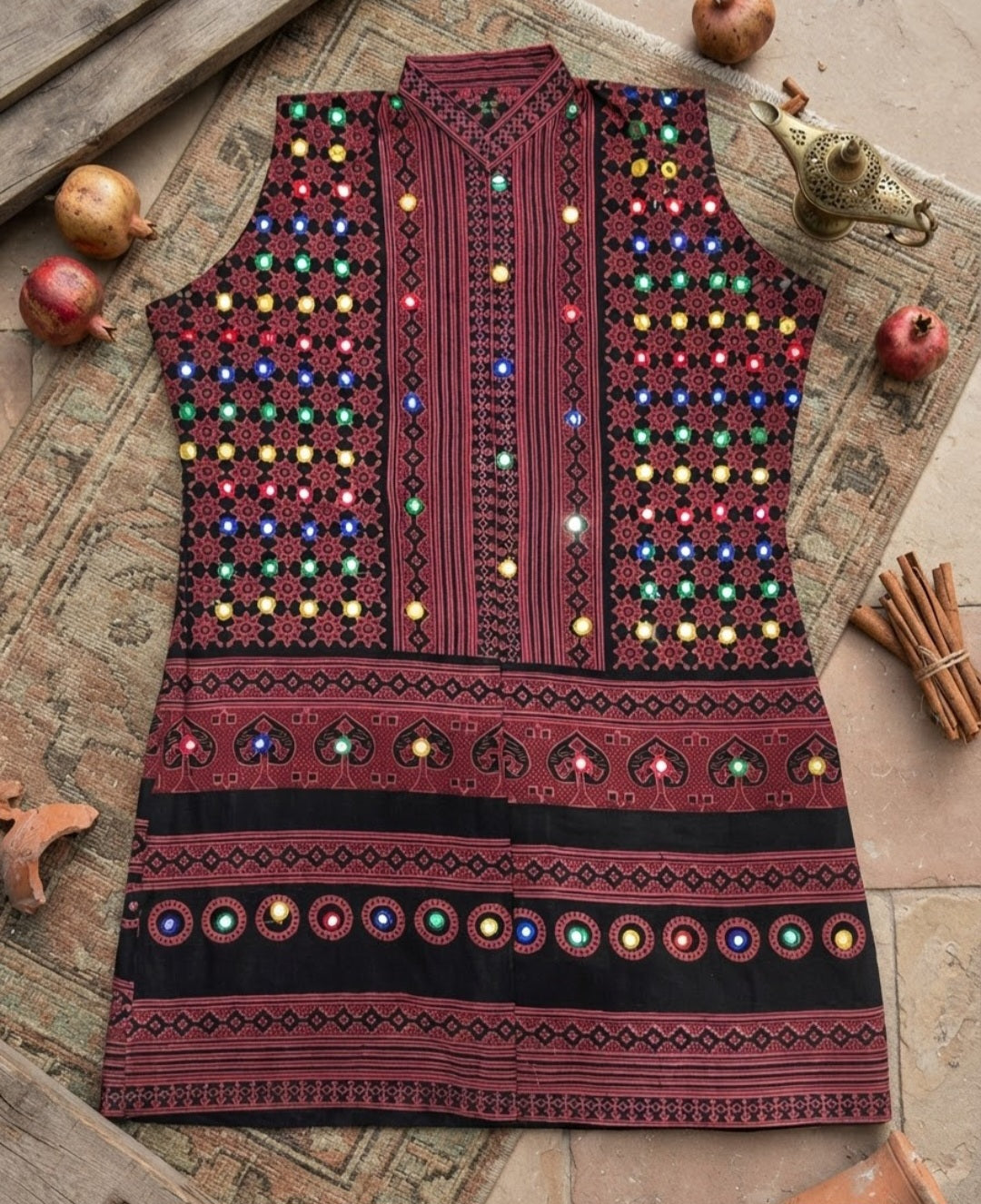 Ajrak jacket: cotton