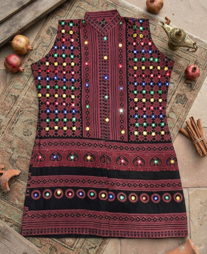 Ajrak jacket: cotton