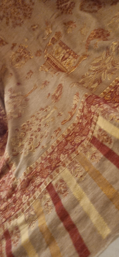 Tajmehal kaani with zaree weave