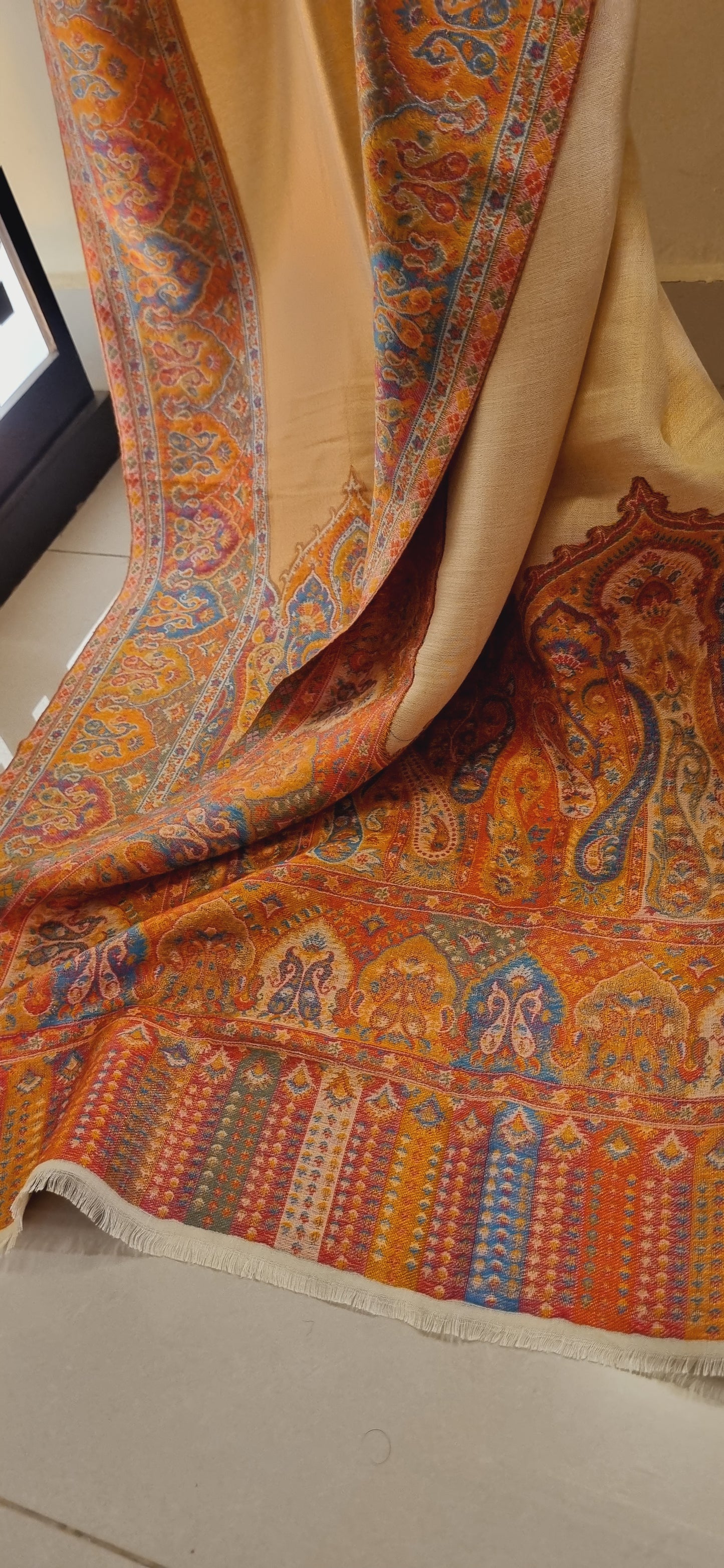 Reversible Moonlight Pashmina kaani shawl