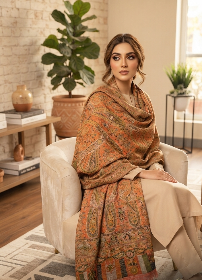 Reversible Persian kaani: Pashmina