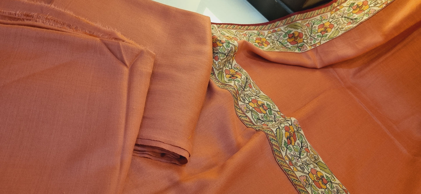 Pashmina kalamkar with plain suit
