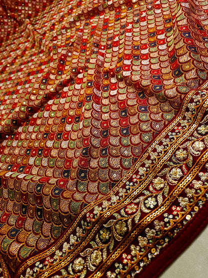 Embroidered georgete dupata