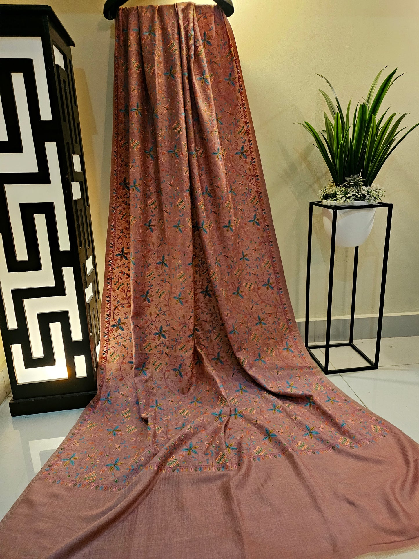 Papermachi embroidered reversible toosh shawl