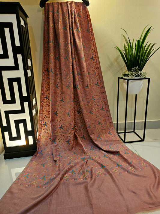 Papermachi embroidered reversible toosh shawl