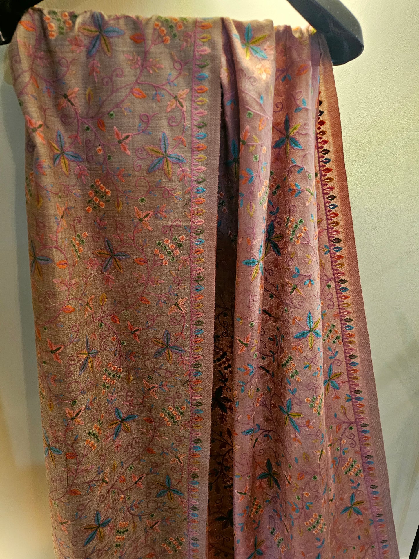 Papermachi embroidered reversible toosh shawl