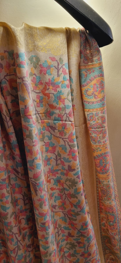 Pashmina kaani with moonlight border
