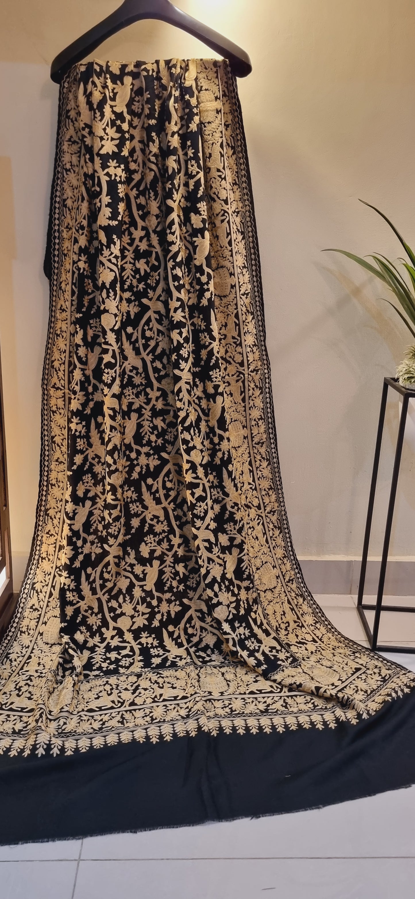 Birdie embroidered pashmina shawl