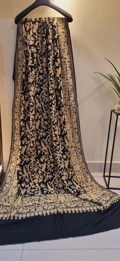 Birdie embroidered pashmina shawl