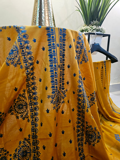 Lawn embroidered three piece