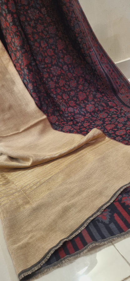 Reversible pashmina kaani shawls