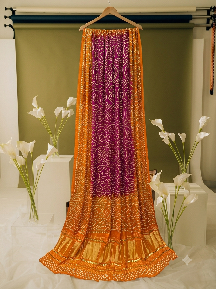 Gajji silk : Kamdani dupata