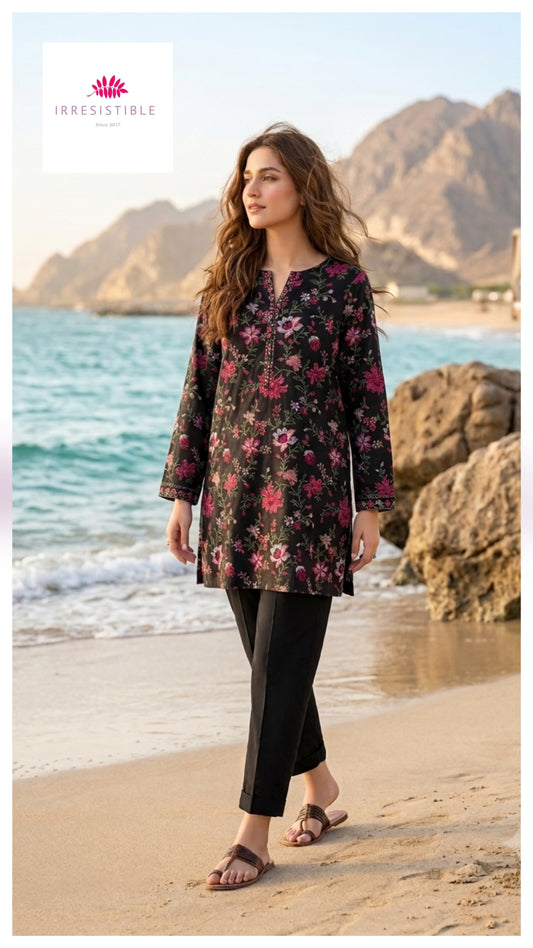 Lawn embroidered two piece suit
