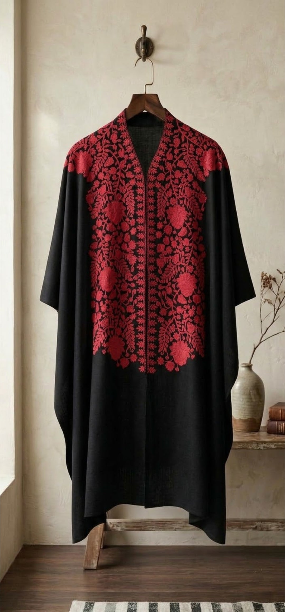Embroidered cape shawl: Pashmina
