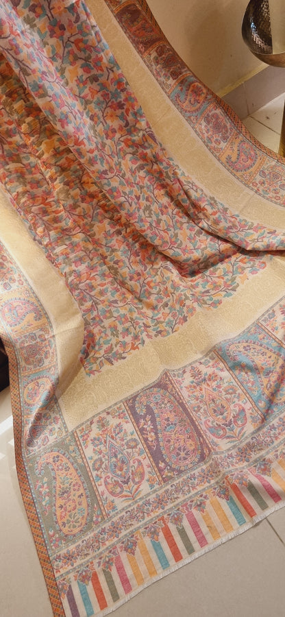 Pashmina kaani with moonlight border