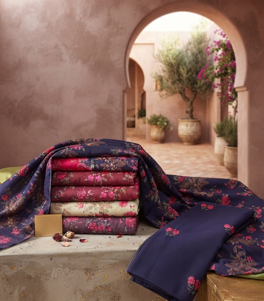Embbroidered three piece: Karandi khaddar