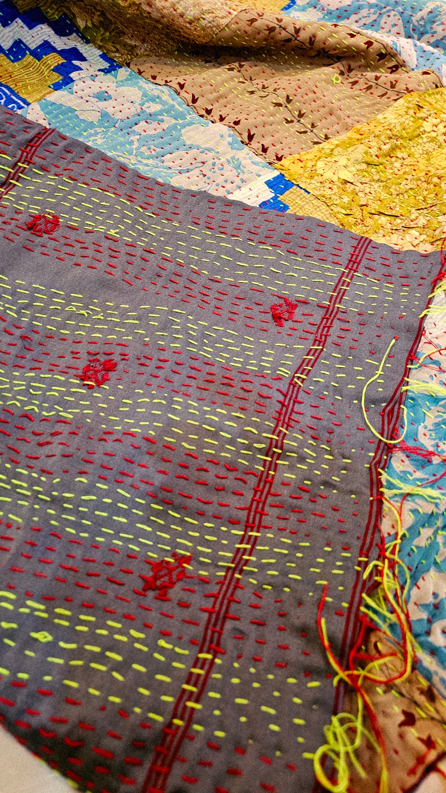 Hand embroidered rilli dupata