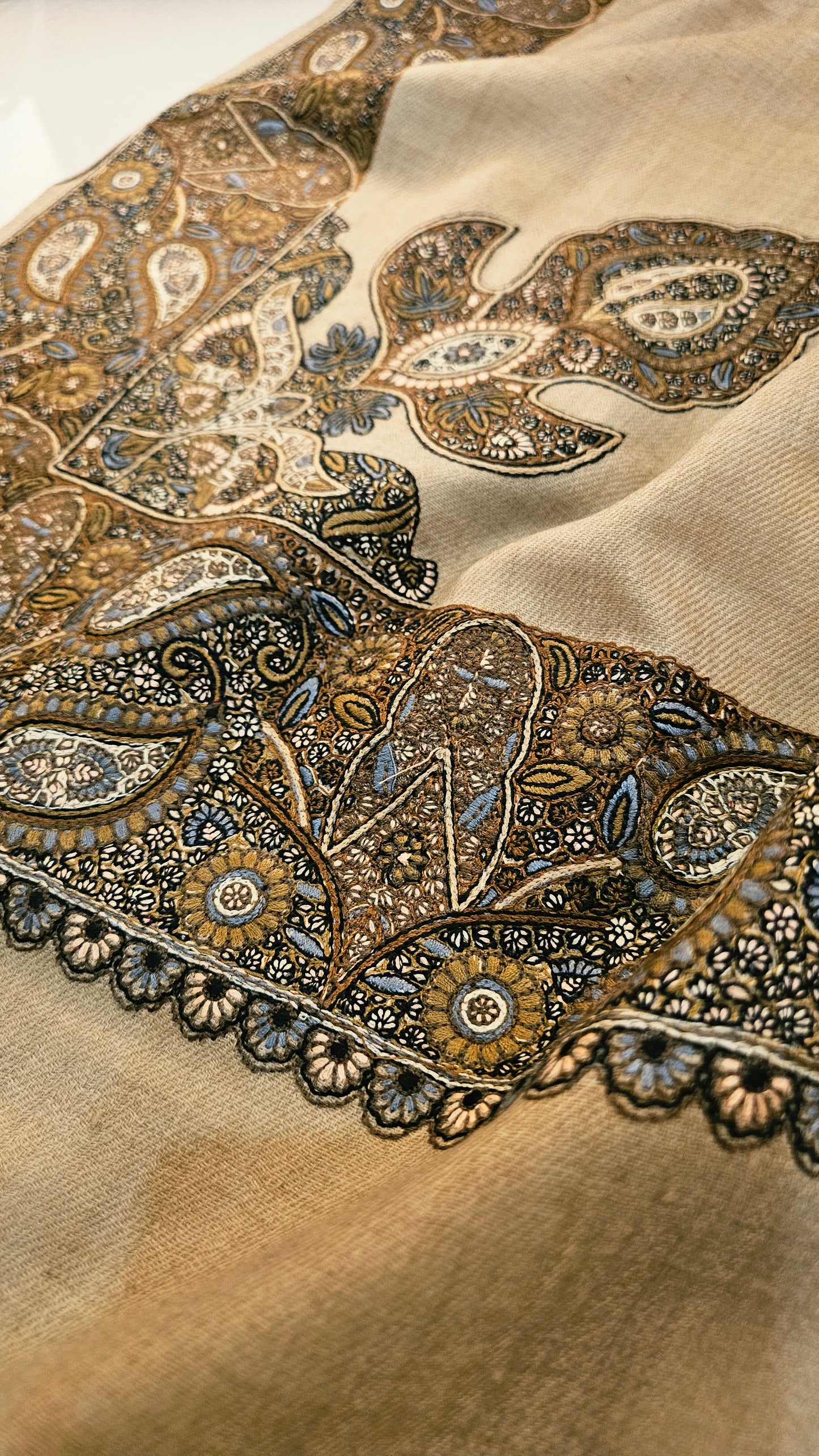 Papermachi embroidered: Pashmina