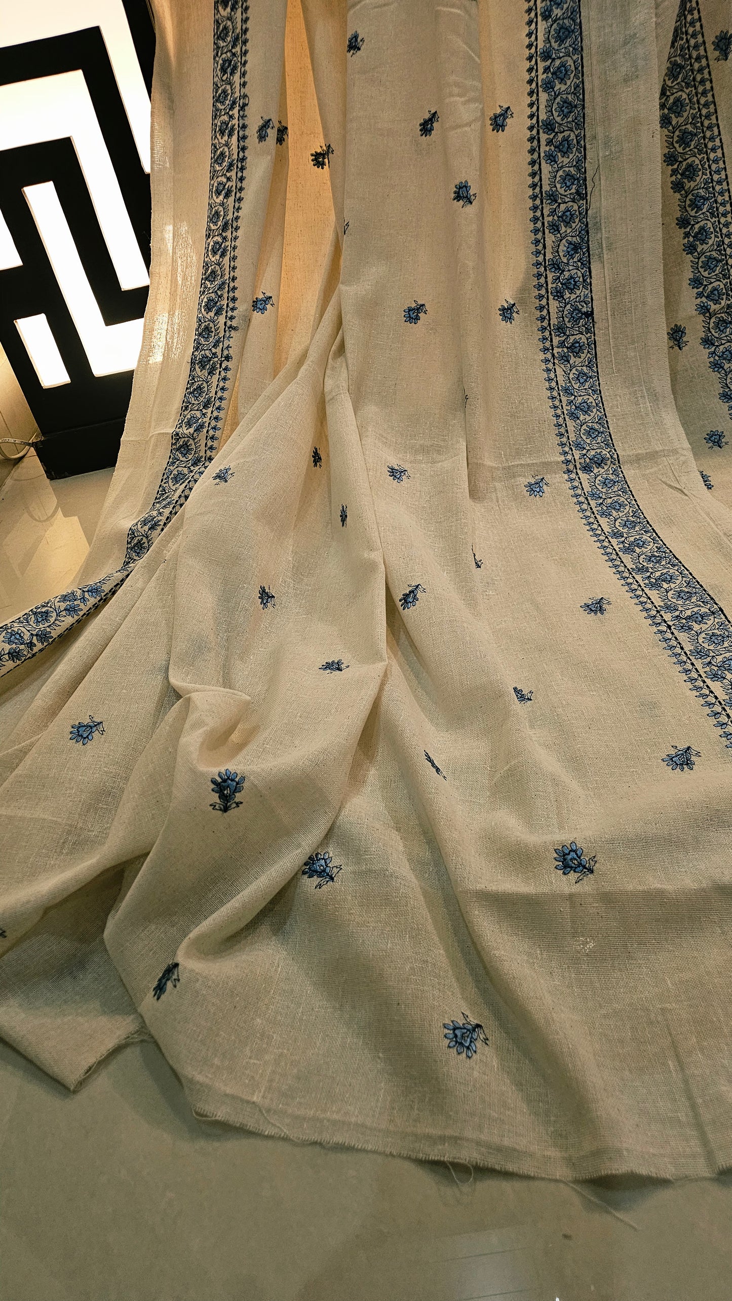 Embroidered three piece: Karandi khaddar