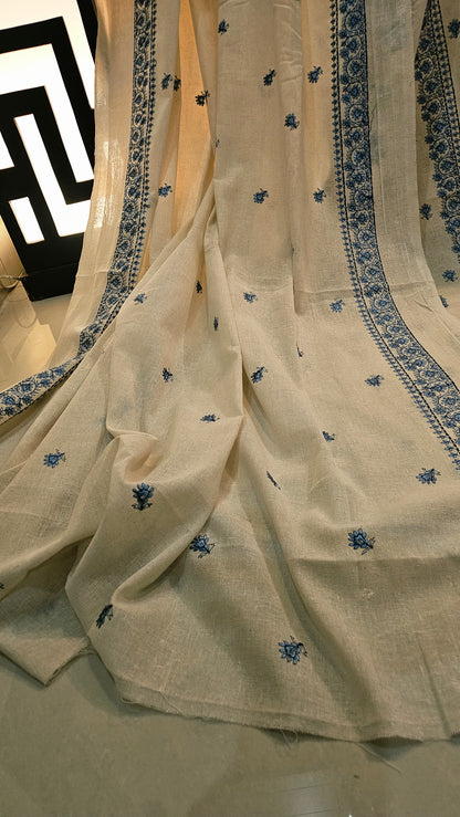 Embroidered three piece: Karandi khaddar