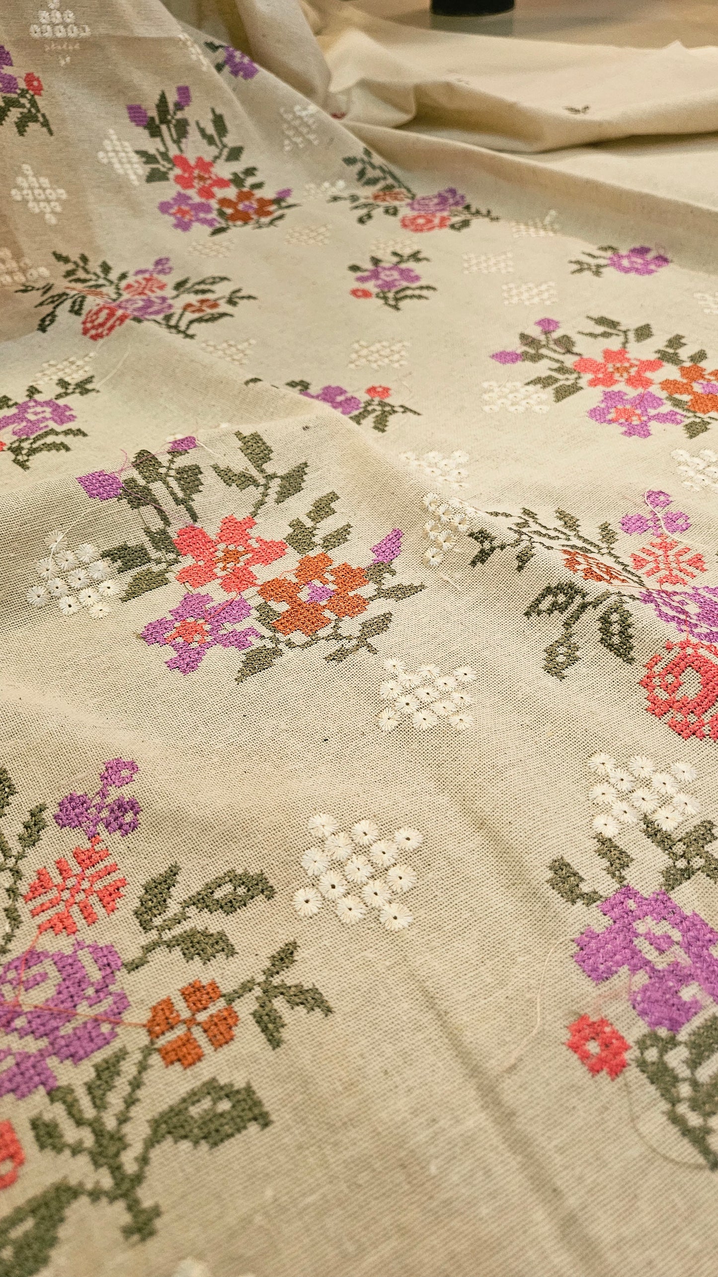 Embroidered three piece: Karandi khaddar