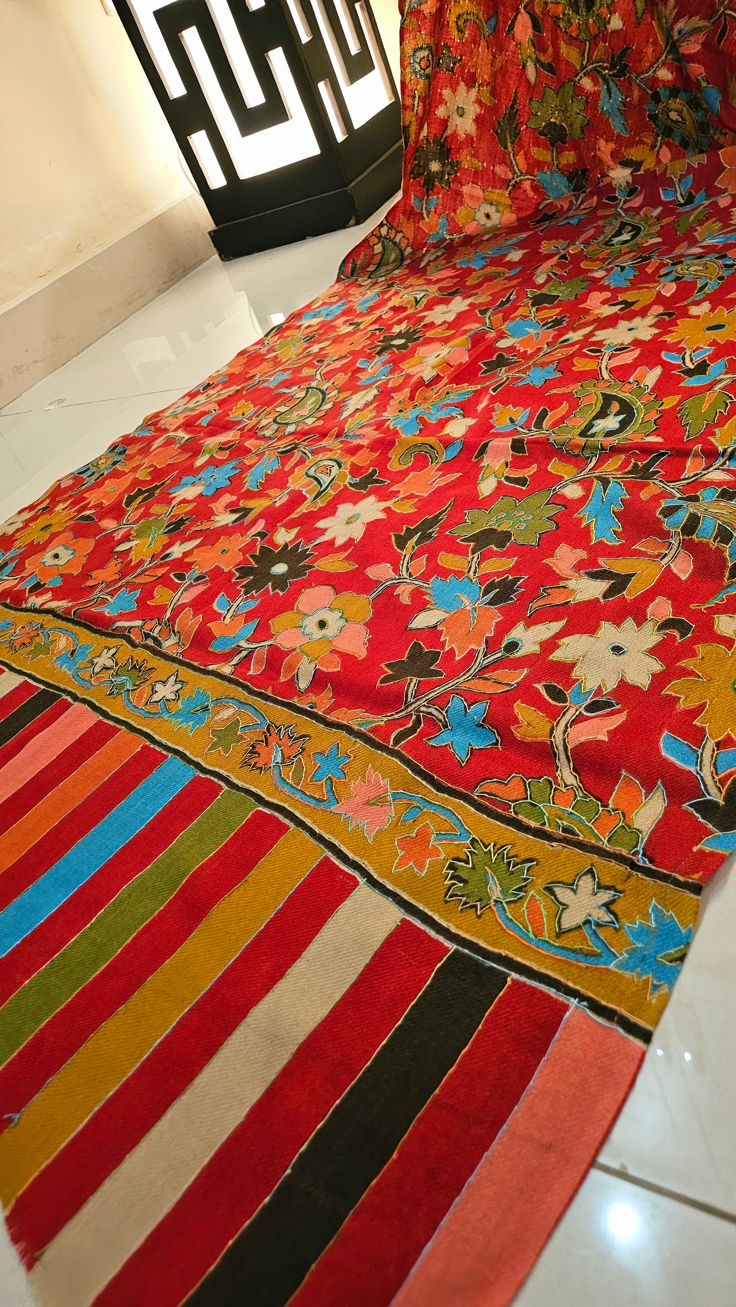 Kalamkar minishawl: Pashmina