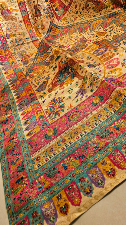 Meenakari darbari shawl: silk