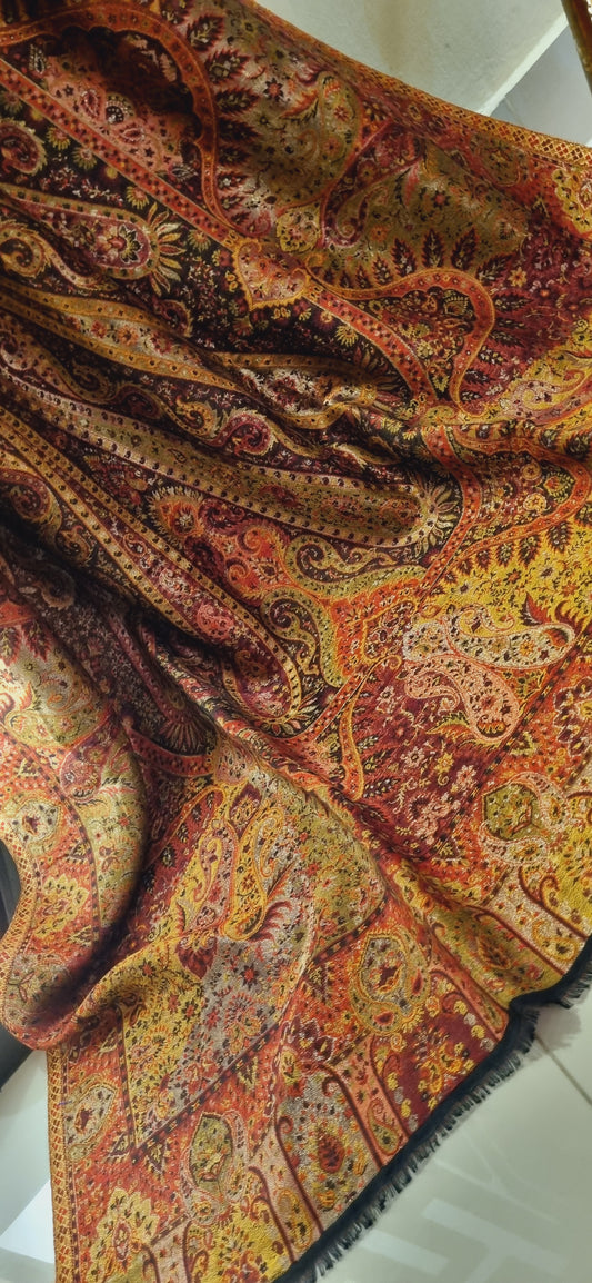 Reversible moonlight gandhara kaani shawl