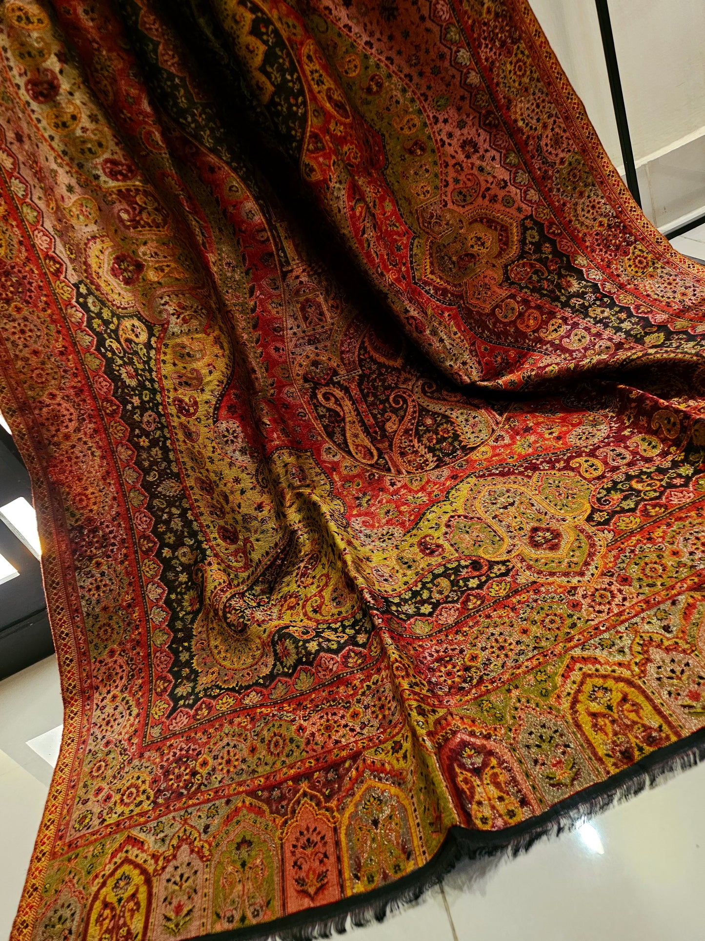 Reversible moonlight gandhara kaani shawl