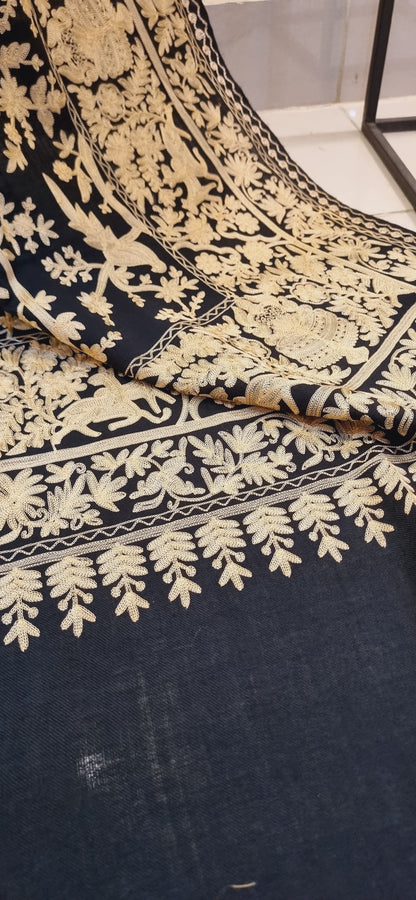 Birdie embroidered pashmina shawl