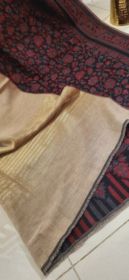 Reversible pashmina kaani shawls