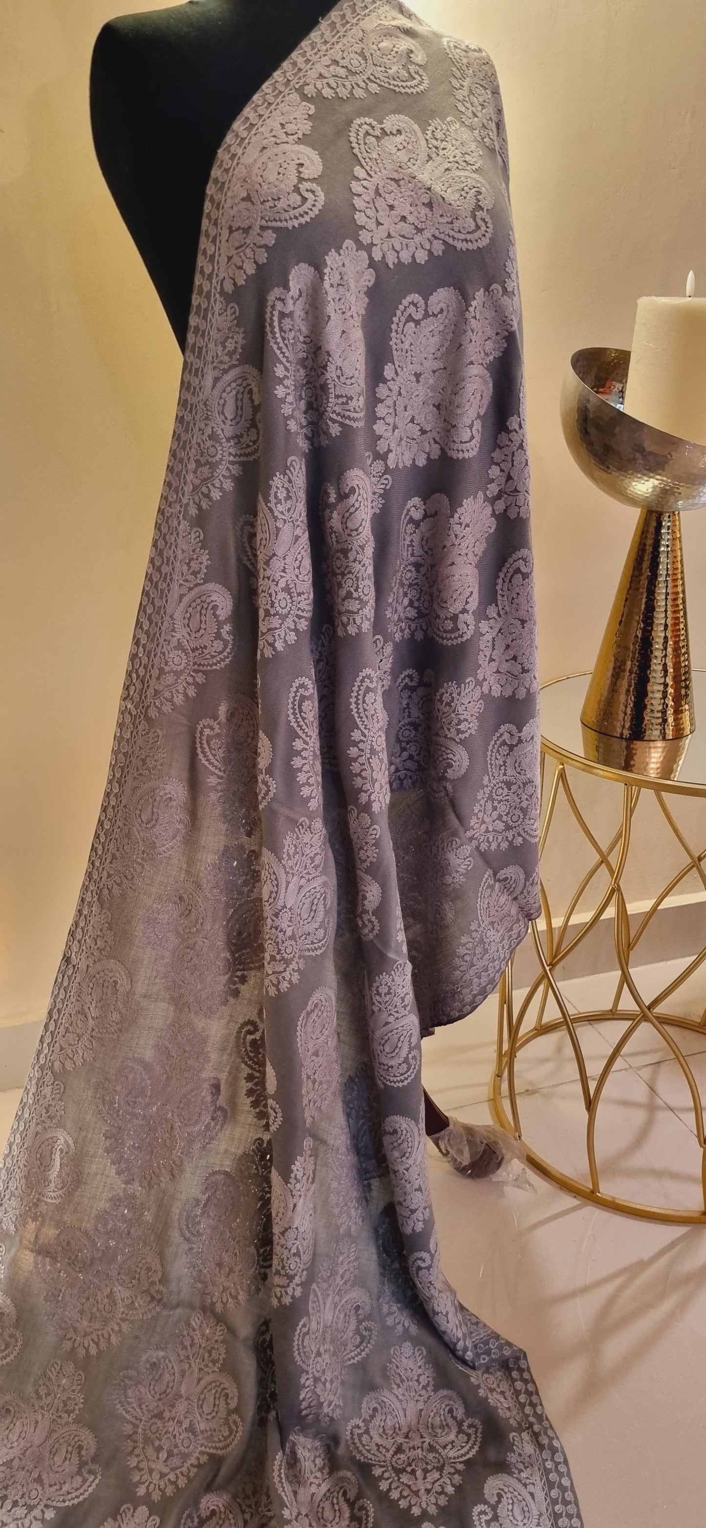 Pashmina embroidered Mini shawl