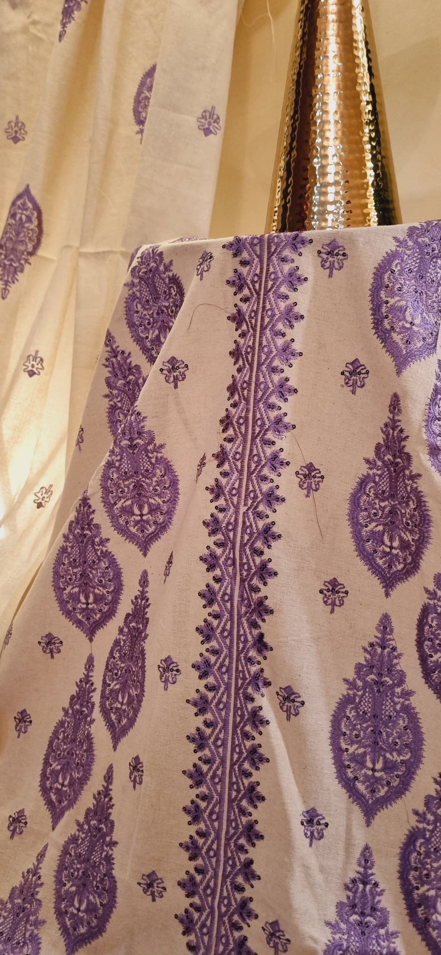 Embroidered khadar karandi suit