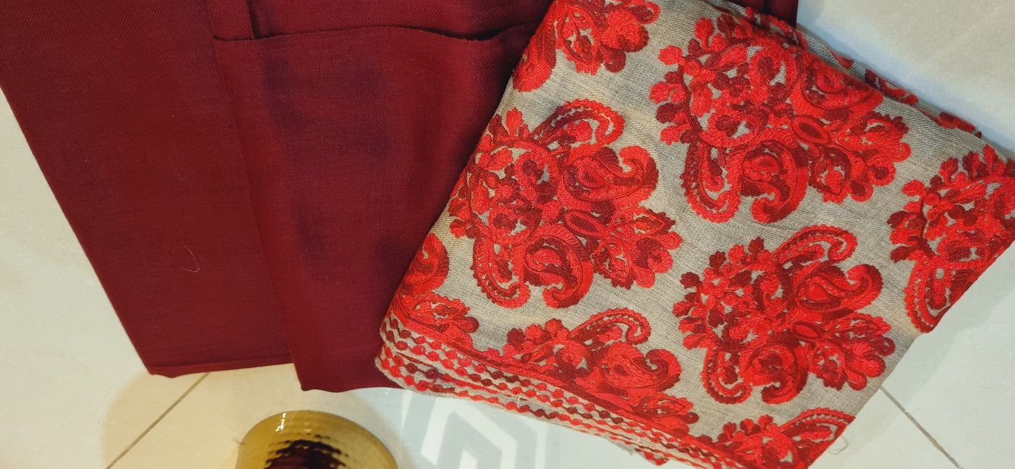 Embroidered pashmina