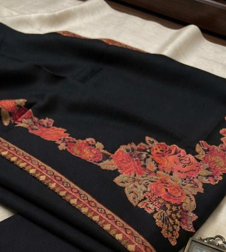 Kaani three piece: woollen pashmina