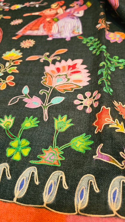 Reelkar embroidered:Pashmina
