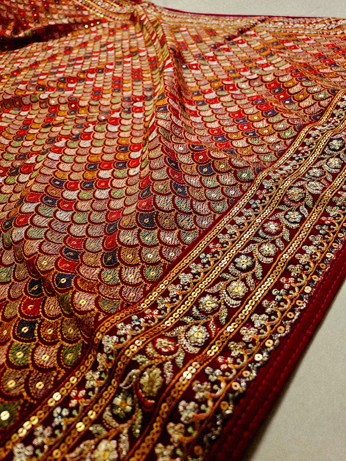 Embroidered georgete dupata