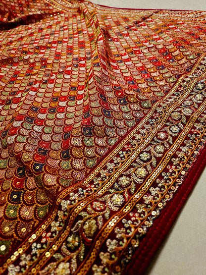 Embroidered georgete dupata