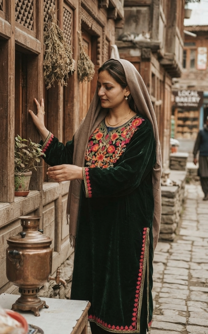 Kashmiri phiran: velvet