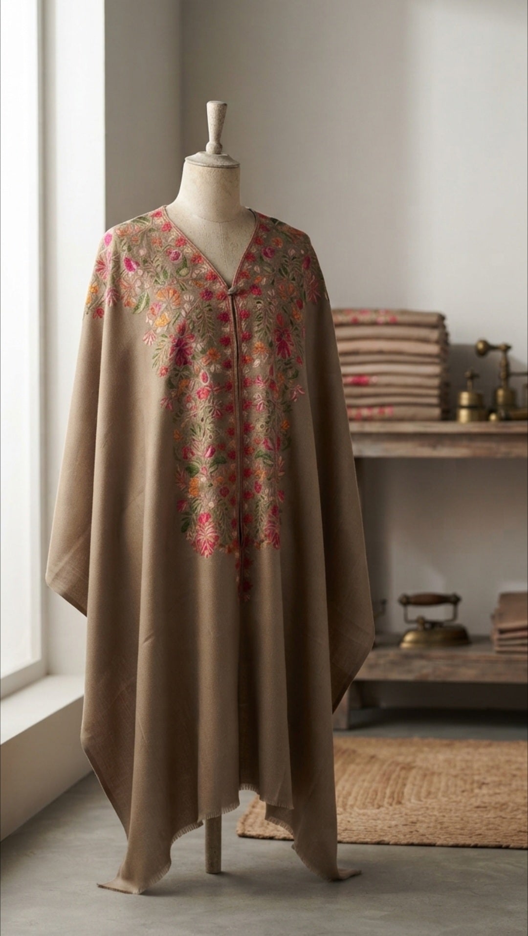 Embroidered cape: Pashmina