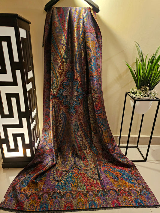 Reversible moonlight gandhara kaani shawl
