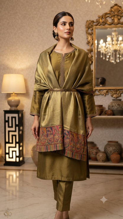Reversible kaani: Pashmina