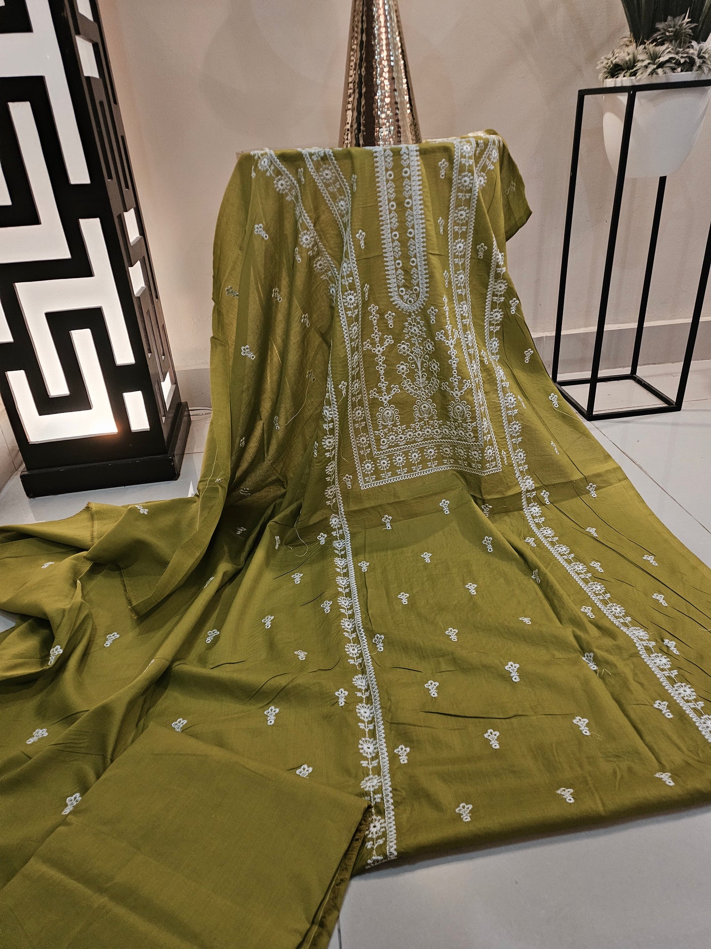 Lawn embroidered two piece