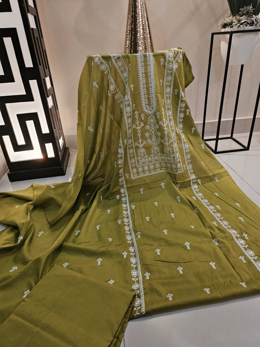 Lawn embroidered two piece