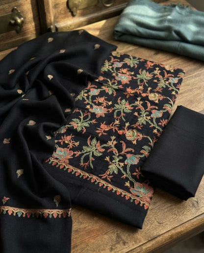 Embroidered three piece: Pashmina