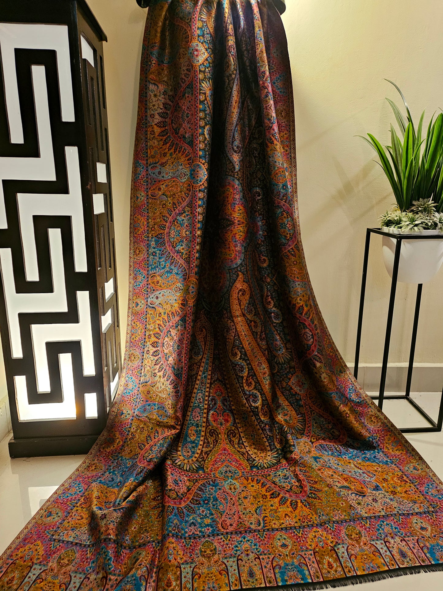 Reversible moonlight gandhara kaani shawl