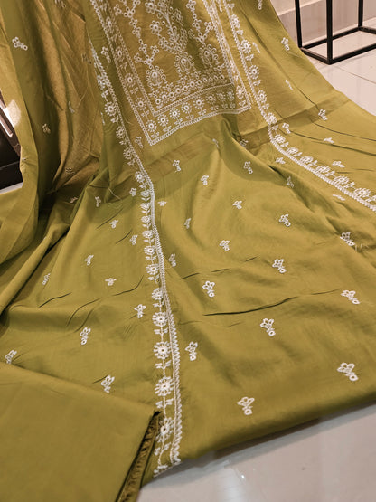 Lawn embroidered two piece