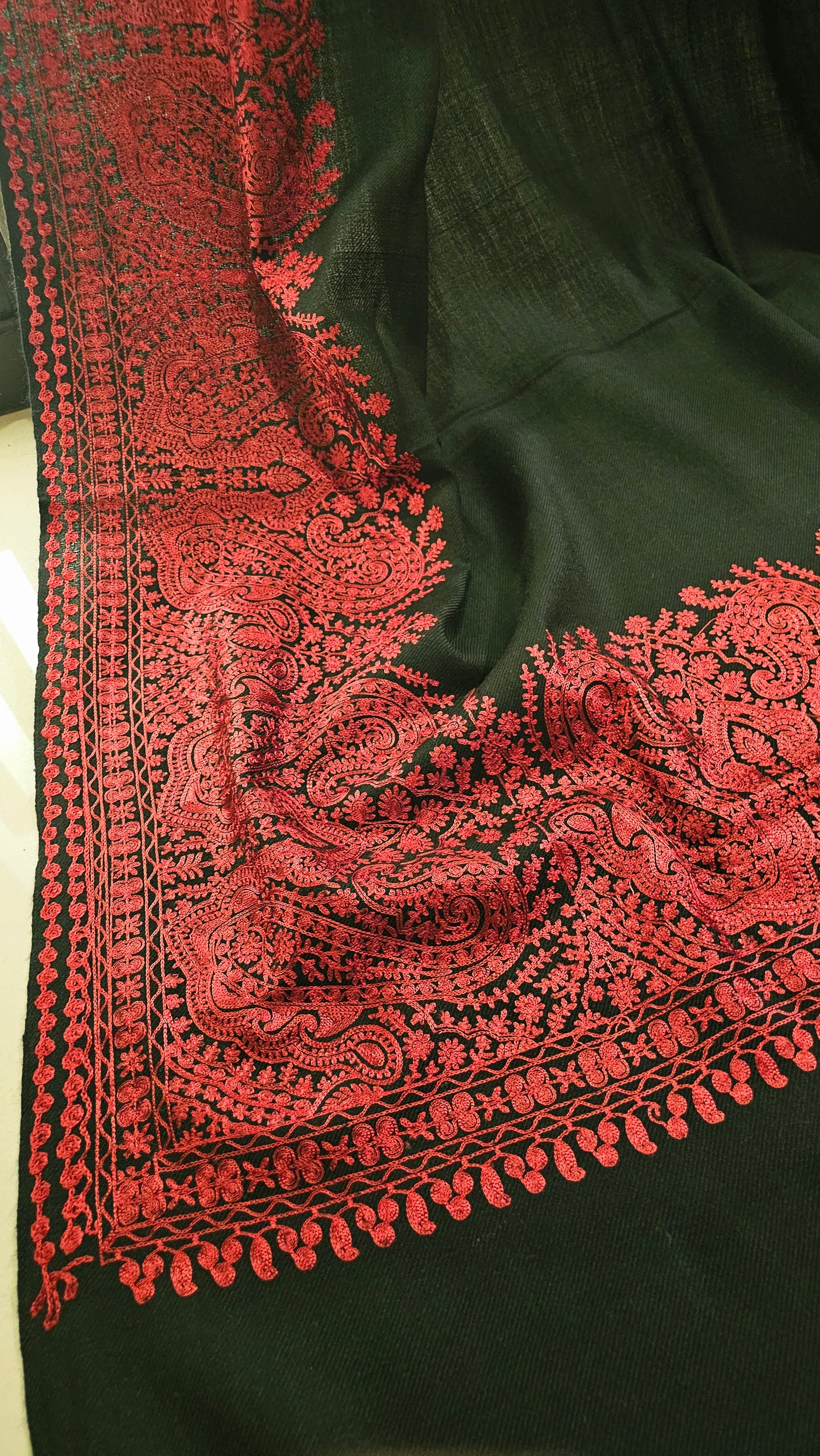 Border embroidered: Pashmina