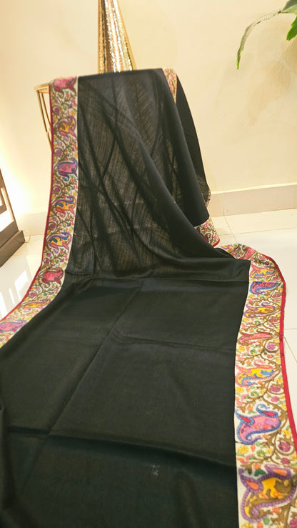 Kalamkar embroidered minishawl: pashmina